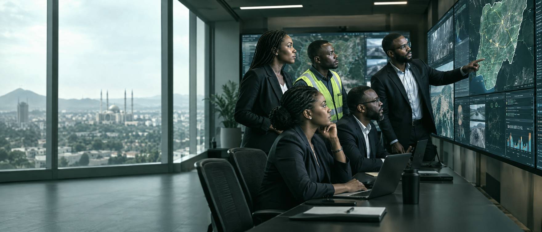 A Greencrest team in an operations room in Abuja